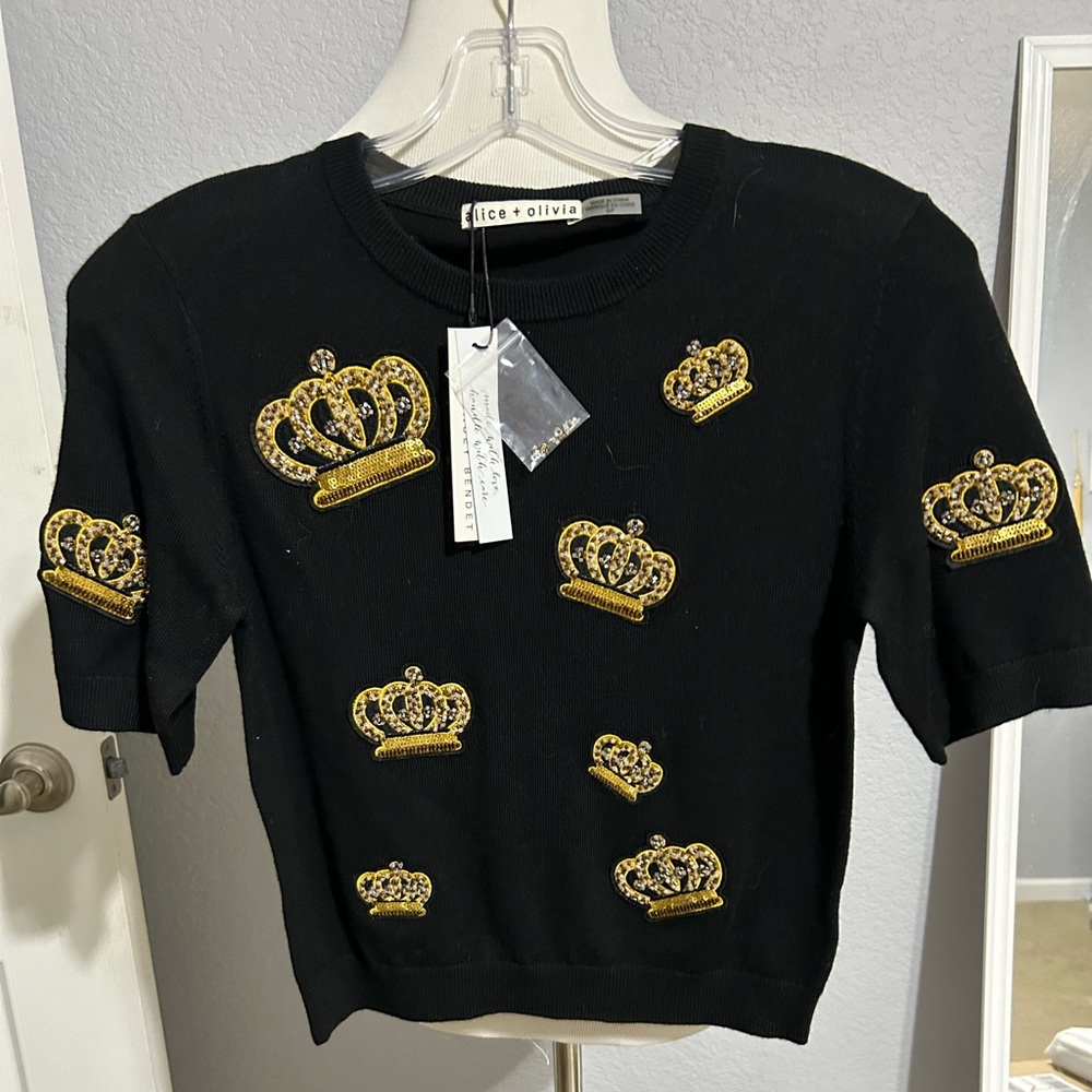Alice and Olivia Ciara Crown Pullover Sweater